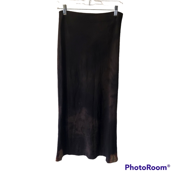 ANN TAYLOR TIE DYE MAXI SKIRT SMOKEY STRETCH BROWN SIZE 6 EUC - Picture 1 of 7